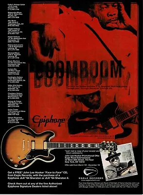 EPIPHONE GUITARS - SHERATON II - JOHN LEE HOOKER - 2004 Print Ad • $5.95