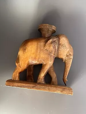 Vintage Hand Carved Wooden Elephant Made In Thailand  • $14.99