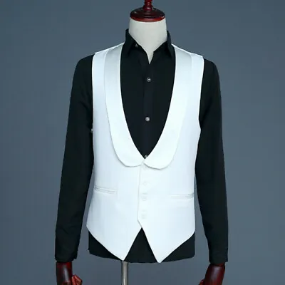 Men Formal Suit Vest Waistcoat Jacket Shawl Collar Top Wedding Party Costume • $26.39