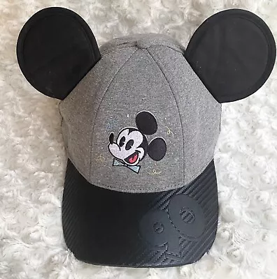 Disneyland Disney Parks Hat Baseball Cap Mickey Mouse Ears Black Gray 90th New • $15