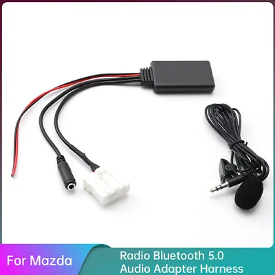 Car Stereo Radio Bluetooth 5.0 Audio Input Adapter Harness Cable+MIC For Mazda • $13.99