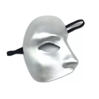 MENS MASQUERADE Mask Phantom Half Face | One-eyed Mask | Fancy Dress PROM BALL • £4.90