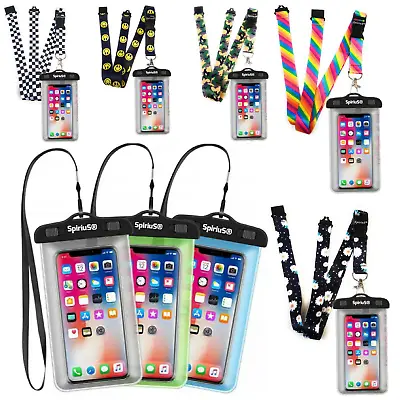 £8.49 • Buy SpiriuS Waterproof Case Cover Bag Pouch For Mobile Phones + Lanyard Neck Strap