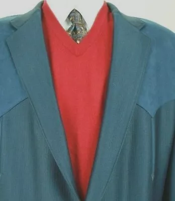 Circle S  Boise Swedish Knit  Blue Shiny Tuxedo Western Blazer Sizes 48l-50 Us • $50.88