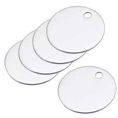 Metal Round Stamping Blank DIY Label Aluminum Tags 25mm/1inch Silver Pack Of 5 • $7.06