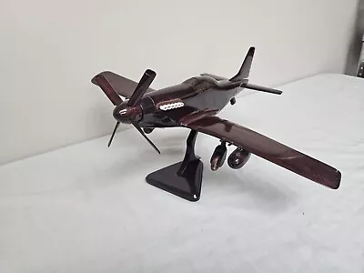 P51 Mustang Mahogany Wood Desktop Airplane Model 17  X 18  • $90