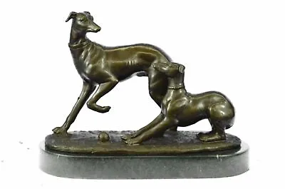 Pj Mene (1810-1879)  Two Greyhounds Playing  Argente And Dore Bronze Statue Sale • $419