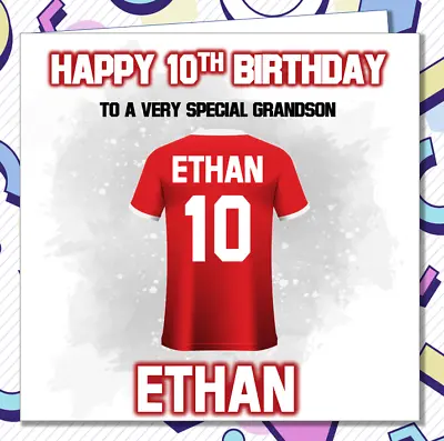 Personalised Manchester United Birthday Card Football Son Grandson Dad Man U /MH • £2.99