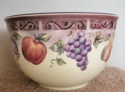 Vintage JC PENNEY Melamine Melmac MIXING BOWL Large FRUIT MOTIF • $24