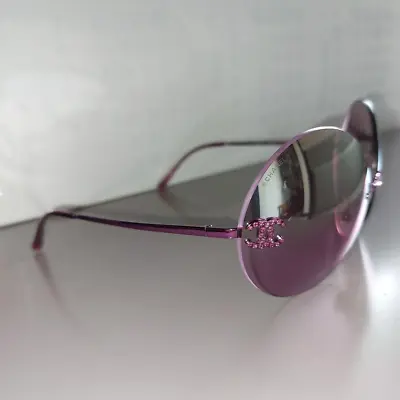 CHANEL Coco Logo Motif Vintage Sunglasses 4057-D 120 Purple Lens • $757.87