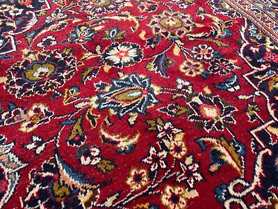 7x10 ANTIQUE RED ORIENTAL RUG VINTAGE Traditional Handmade HANDKNOTTED Navy Blue • $1295