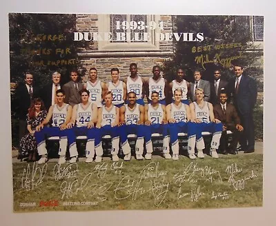 1993 1994 COACH K Mike Krzyzewski SIGNED PHOTO DUKE BLUE DEVILS BASKETBALL & COA • $139.99