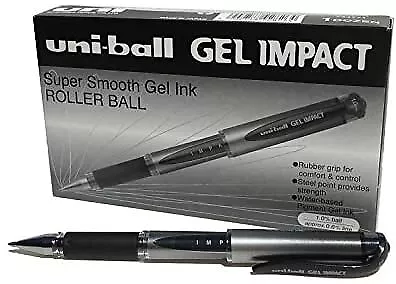 218990000 UM 153S Signo Impact Gel Pens With Rubber Grip Black Gel 1mm Nib Pack • £26.46