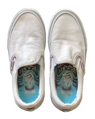 Vans X Santa Cruz Slip On Pro White Skate Shoes • $30