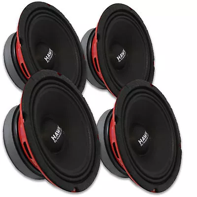 4 X American Bass Hawk 6.5 2000 Watt 4 Ohm Pro Car Audio Midrange Speakers • $119.95