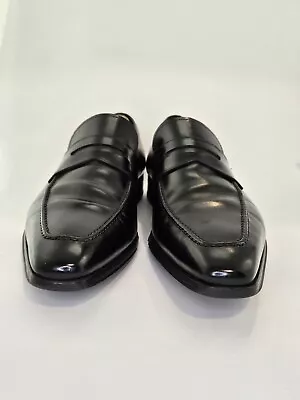 Magnanni Sasso Black Leather Penny Loafer Mens 10 M  Neiman Marcus  $495 New! • $68.80