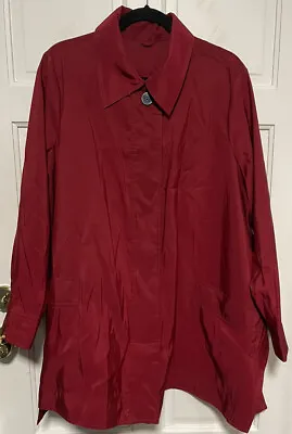 Mycra Pac Now Raincoat 2 M/L  Burgundy Wine Short Big Black Buttons Pockets • $39.99