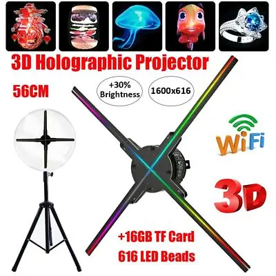 $79.19 • Buy 3D WiFi Hologram Fan LED Holographic Advertising Projector Machine 16GB 50/56cm