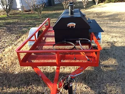 BBQ Pit Smoker W/ Gas! Trailer Mounted BBQ Propane Burners Catering Fund Raiser • $3988