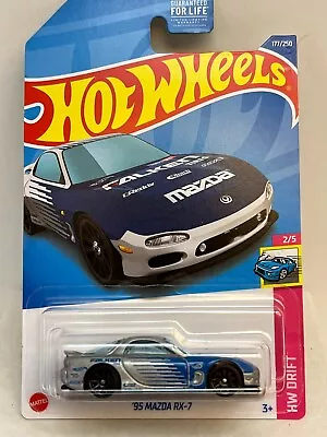 NIP 2022 Hot Wheels Mainline '95 Mazda RX-7 177/250 Silver HW Drift 2/5 Falken • $6.89