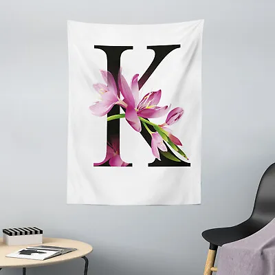 Letter K Microfiber Tapestry Blooming Kaffir Lily K • £22.99