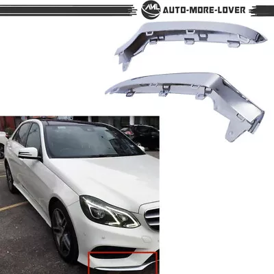 Front Bumper Chrome Trim Molding For Mercedes W212 E350 2014 15 16 1 PAIR L&R • $30.51