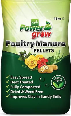 Powergrow Poultry Manure Organic Vegetable Flower & Plant Feed Grey G60235UK • £31.37