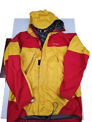 Vtg Marmot Jacket Mens Med Yellow Red Color Block Goretex 3 Ply Parka Snowboard  • $59.95