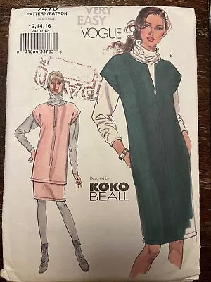 Vogue 7470 UNCUT Sewing Pattern Misses' Jumper Tunic Top & Skirt Size 12-16 • $11.99