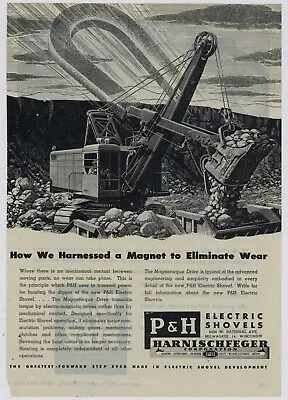 1944 Harnischfeger P & H Electric Shovel Ad: Magnetorque Drive - Milwaukee WI • $17.76