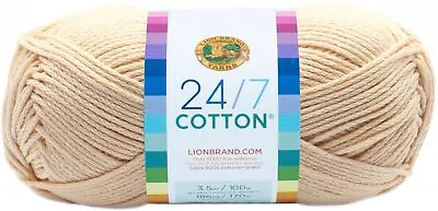 3 Pack Lion Brand 24/7 Cotton Yarn-Ecru 761-98 • £19.01
