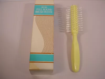 Vintage Avon Yellow Full Round Petite Brush 7  Unused In Box • $48