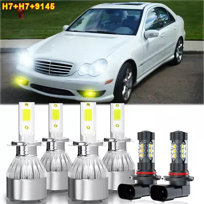 For Mercedes-Benz C230 2002-2006 2007 6x Combo LED Headlight Fog Light Bulbs • $29.99