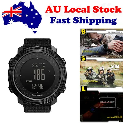 NORTH EDGE Mens Military Army Sports Watch Waterproof Running Compass Barometer • $80.43