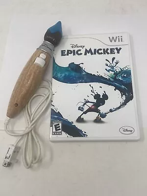 NINTENDO Wii.   EPIC MICKEY WITH PAINT BRUSH   CIB W / MANUAL - TESTED - PRE-OWN • $25