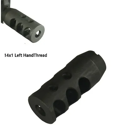 Steel Competition Low Concussion 14x1 TPI Left Hand Muzzle Brake Compensator  • $24.99