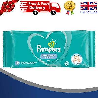 Pampers Baby Wipes Fresh Clean - 52 Count Wipes (MultiPack) • £6.49