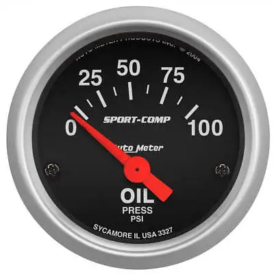 Autometer Sport-Comp 2-1/16  Oil Pressure Gauge 0-100 Psi Short Sweep Electri... • $193.76