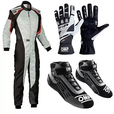 OMP Driver Set Suit Gloves Shoes Bundle For Go Karting And Rally Racing Grey • £139.99