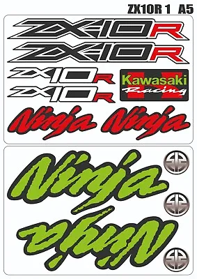 KAWASAKI ZX10R Logos Sponsors Stickers Decals Graphics Emblems Motorcycle Car • £7.99