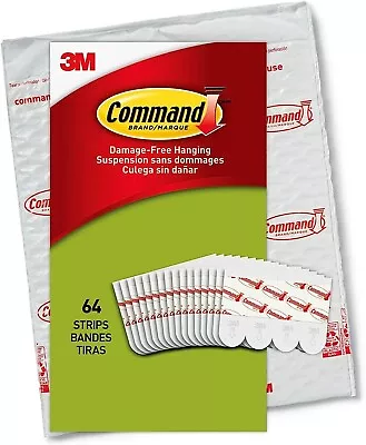 Command Poster Hanging Strips Small White Indoor Use 64-Strips Decorate  • $21.98