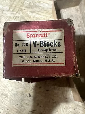 Pair Of Starrett V-Blocks With Clamps No. 278 Machinist Tools • $35