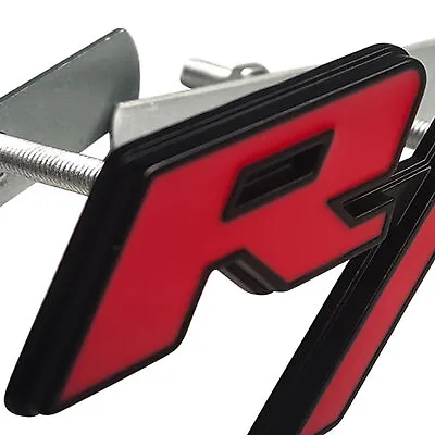 Front Grille Emblem For R/T Car Decor Badge Red Black Nameplate Universal Screws • $17.99