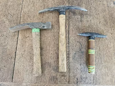 Vintage Stone Masons / Ice Picks / Hammers Wooden Handled X 3 • £25