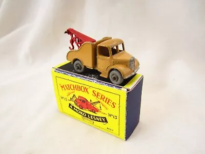 VINTAGE MATCHBOX 1:75 SERIES LESNEY No.13a BEDFORD WRECK TRUCK  +  CRAFTED BOX. • £11.99