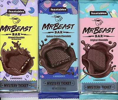 Mr Beast Feastables Chocolate Bars NO CODES You Pick Original Almond & Quinoa • £4.85