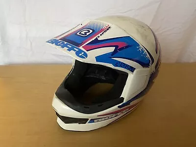 Vtg 80s 90s Bieffe 3 Sport Helmet Motocross Italy Small 56 Pink Blue White 22A • $75