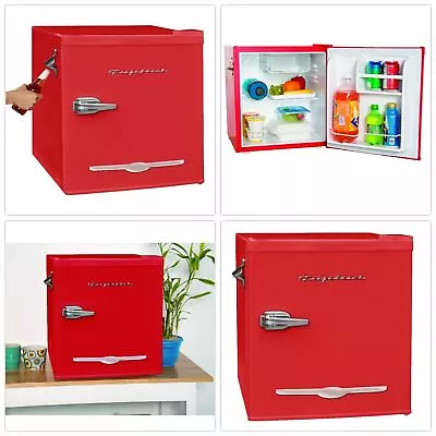 Retro Mini Fridge With Bottle Opener Red Portable Tabletop Frigidaire 1.6 Cu Ft • $128.92