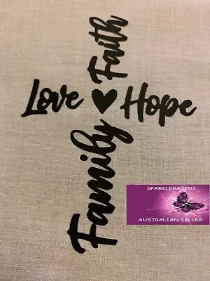 Family Love Hope Faith Heart Iron On Heat Transfer Vinyl Decal  • $5.24