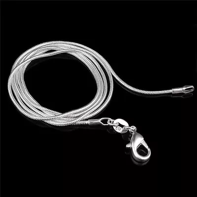 Fashion 925 Sterling Silver Lobster Clasp Snake Chain 22  For Pendant Necklace • $6.99